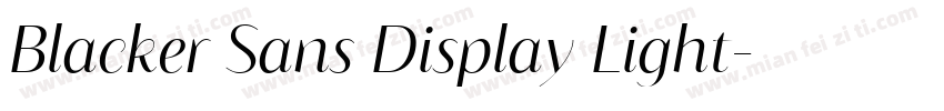 Blacker Sans Display Light字体转换